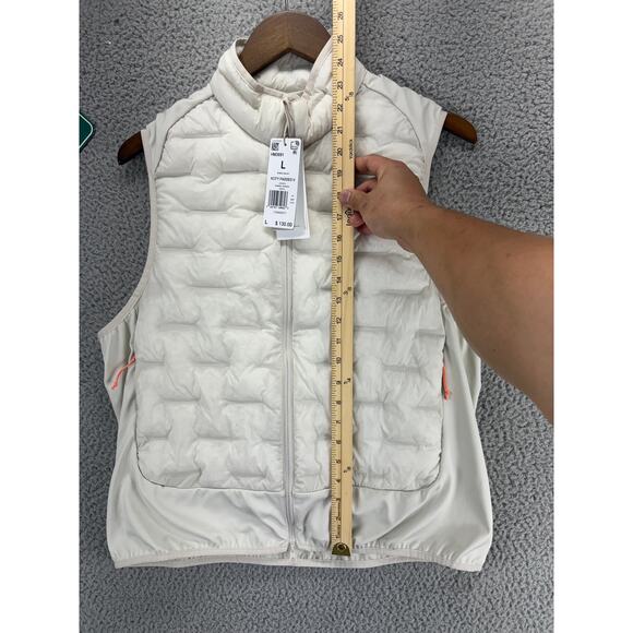 Adidas X-City Padded Running Vest Jacket Womens Large White Back Pockets NEW L - Picture 2 of 9